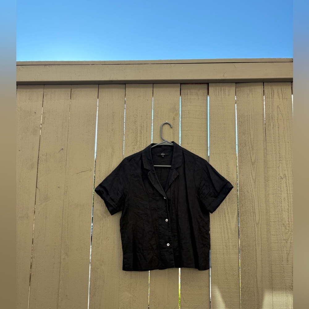 Quince linen short sleeve button up shirt